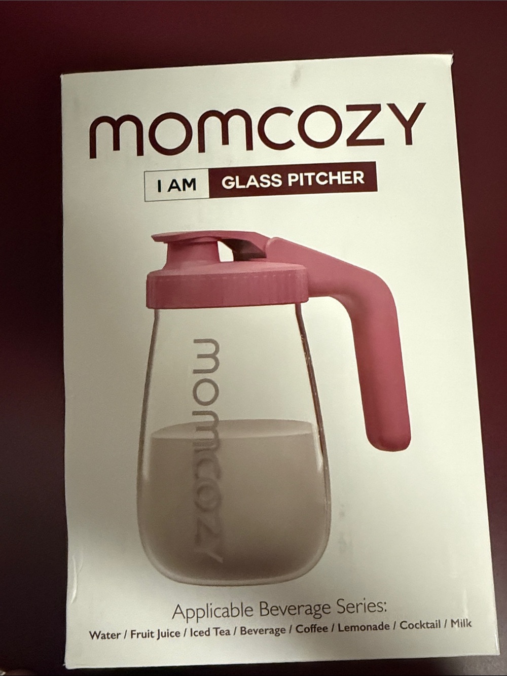 Brand new clear Momcozy glass pitcher with lid